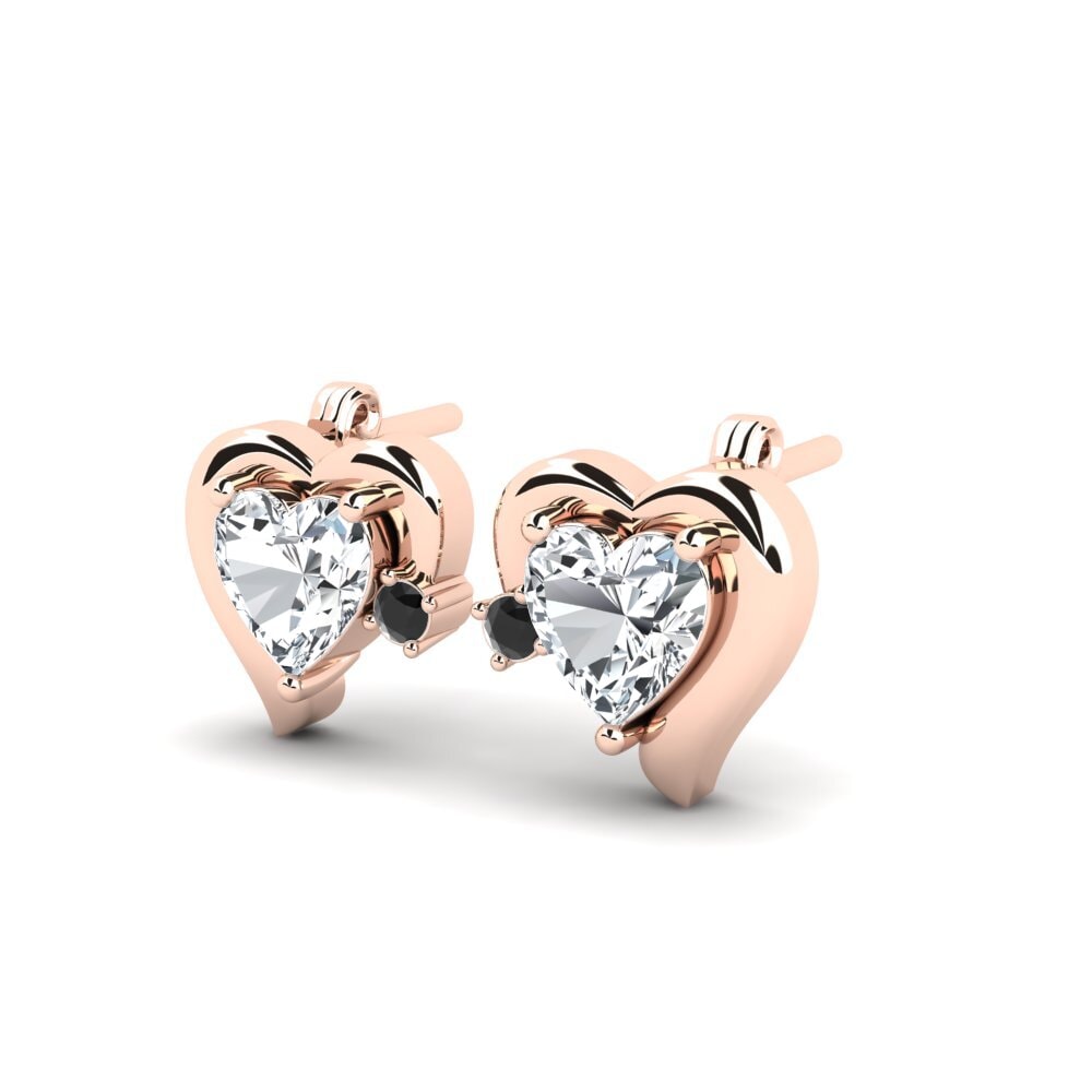 14k Oro Rosa Circón Blanco Pendiente de mujer Mihaella