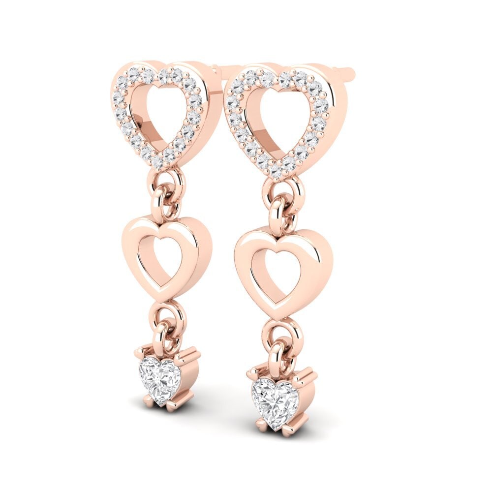 Oro Rosso 750 Zaffiro Bianco Orecchino da donna Mikalina