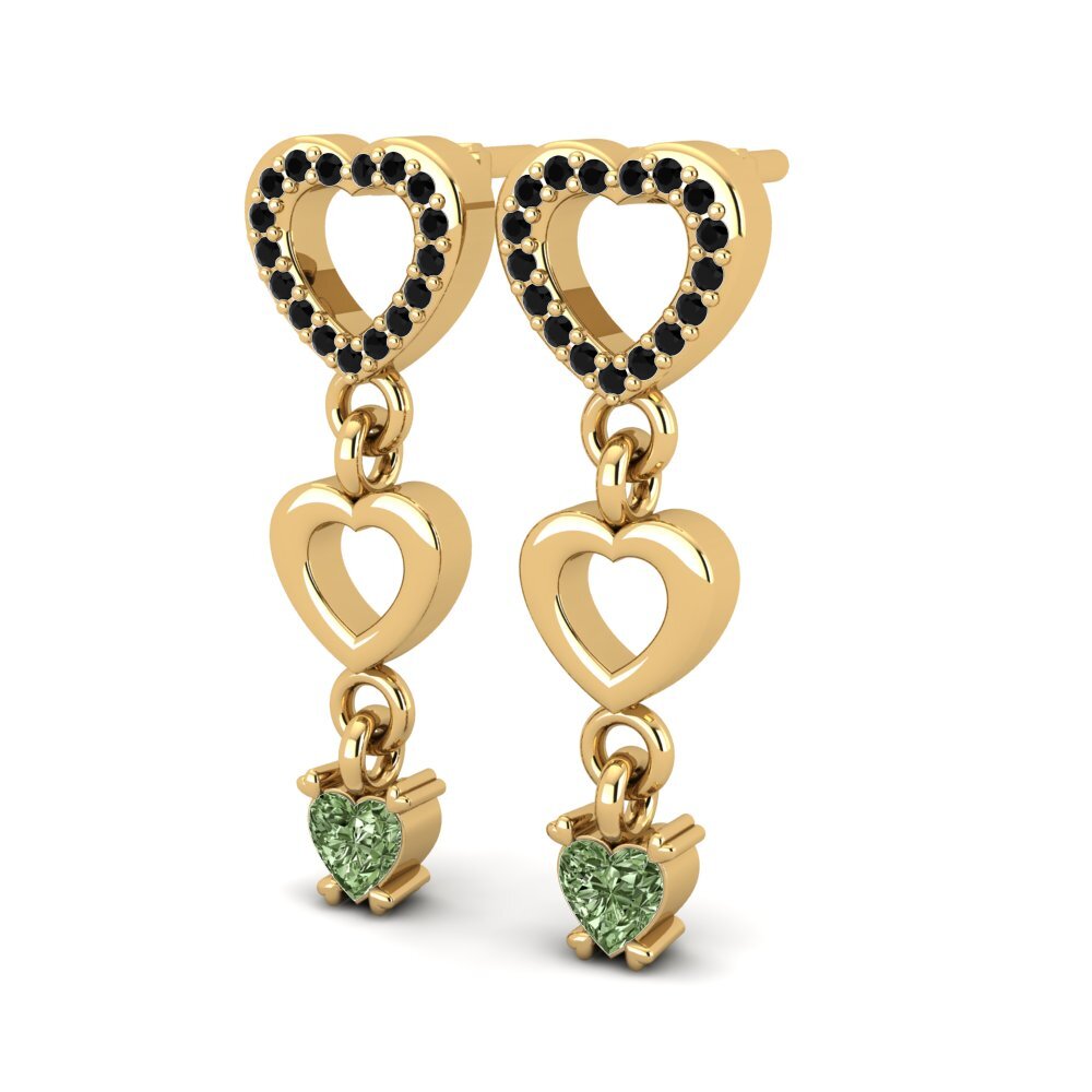 Heart Green Diamond Women's Earring Mikalina