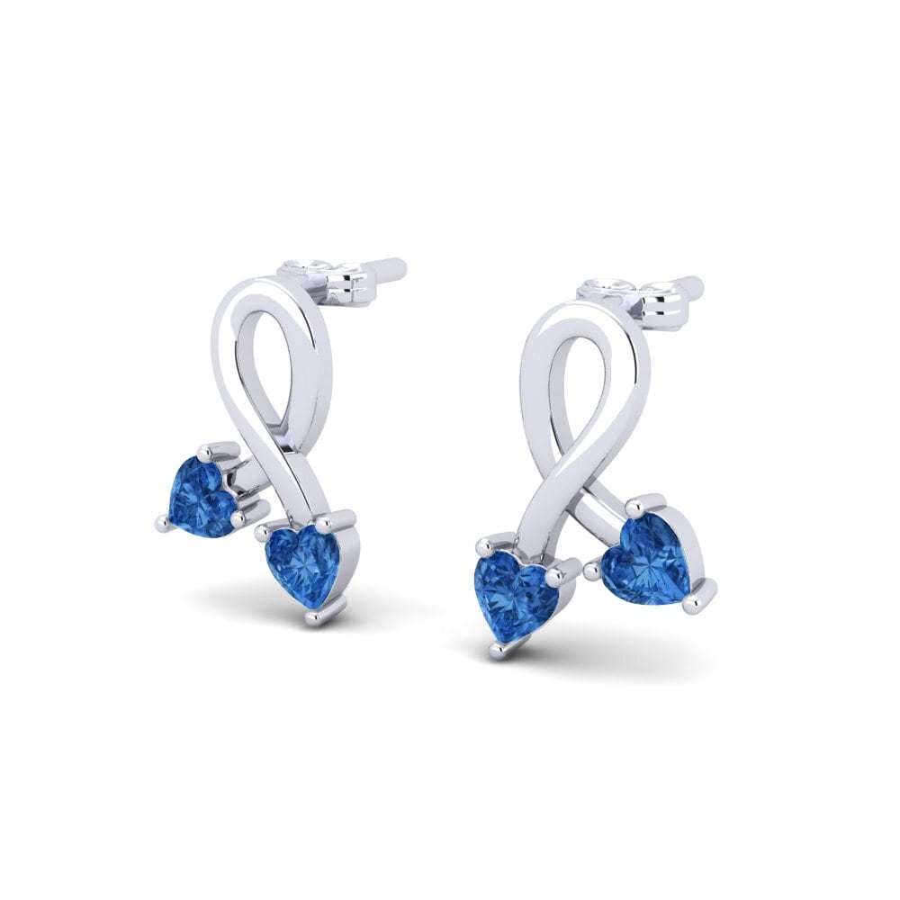 Corazón Circonita Azul Oscuro Pendiente de mujer Mikuela