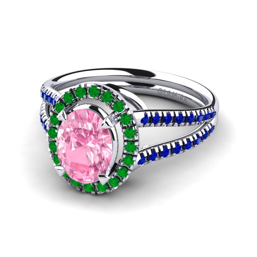 18ct White Gold Pink Sapphire Engagement Ring Milagros