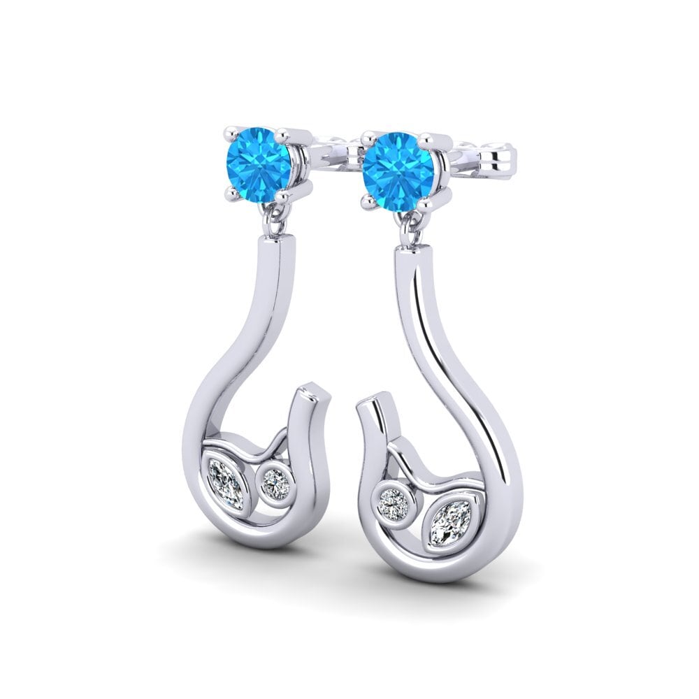 Topaze Bleue Boucle d'oreille femme Milagroses
