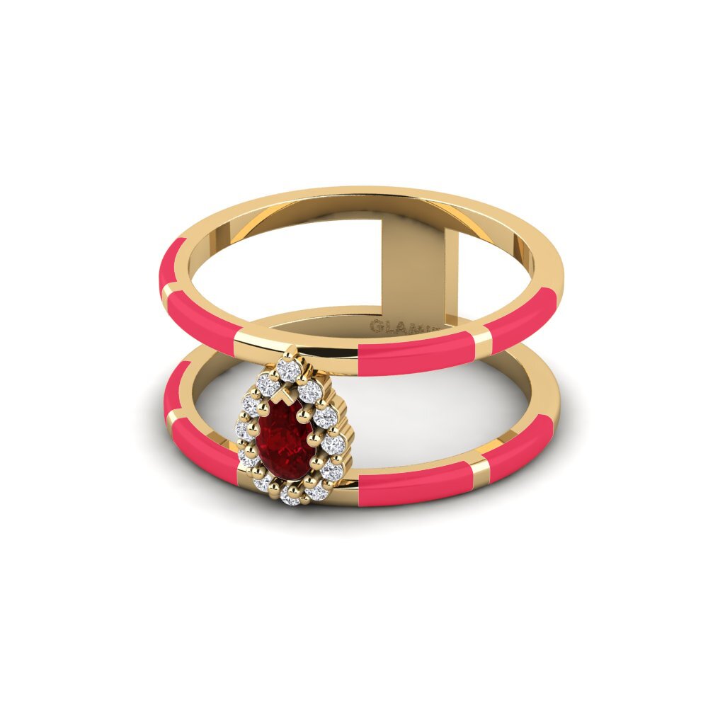 Roter Zirkonia Ring Milford