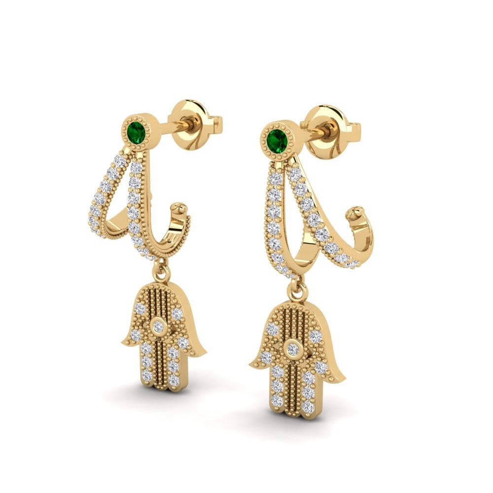 Zircone Vert Boucle d'oreille femme Minakhor