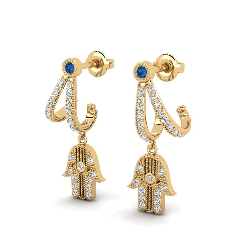 sapphire-zirconia ต่างหู Minakhor