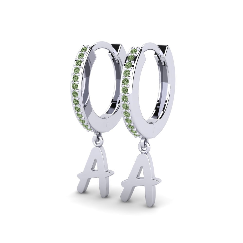 Platino 950 Diamante Verde Pendiente de mujer Mindi A