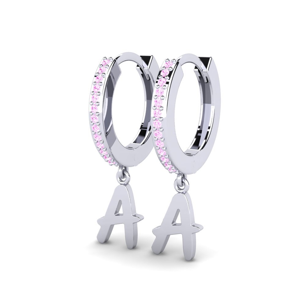 18ct White Gold Pink Sapphire Women's Earring Mindi A