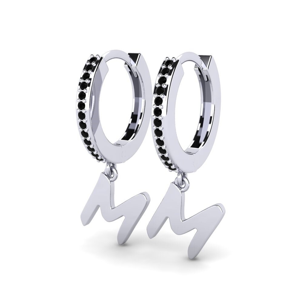 Platino 950 Ónix Negro Pendiente de mujer Mindi M