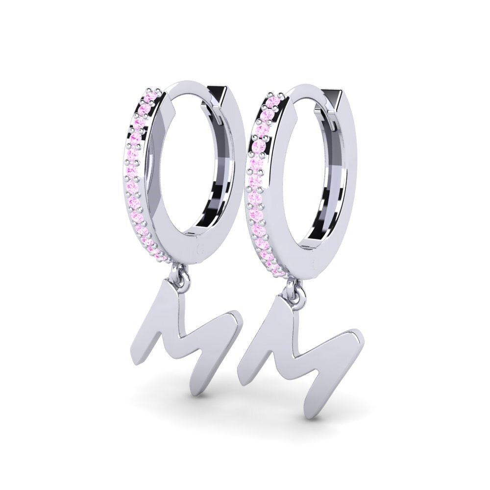 18ct White Gold Pink Sapphire Women's Earring Mindi M