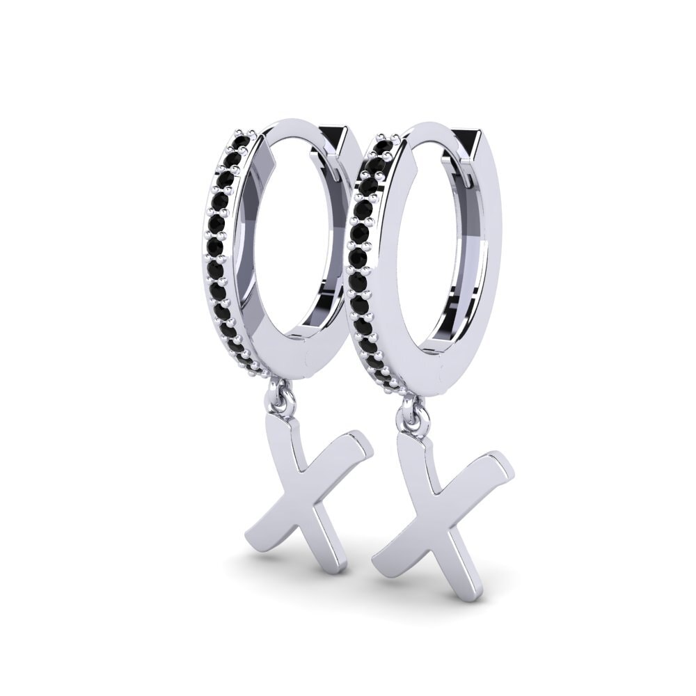 Platino 950 Ónix Negro Pendiente de mujer Mindi X