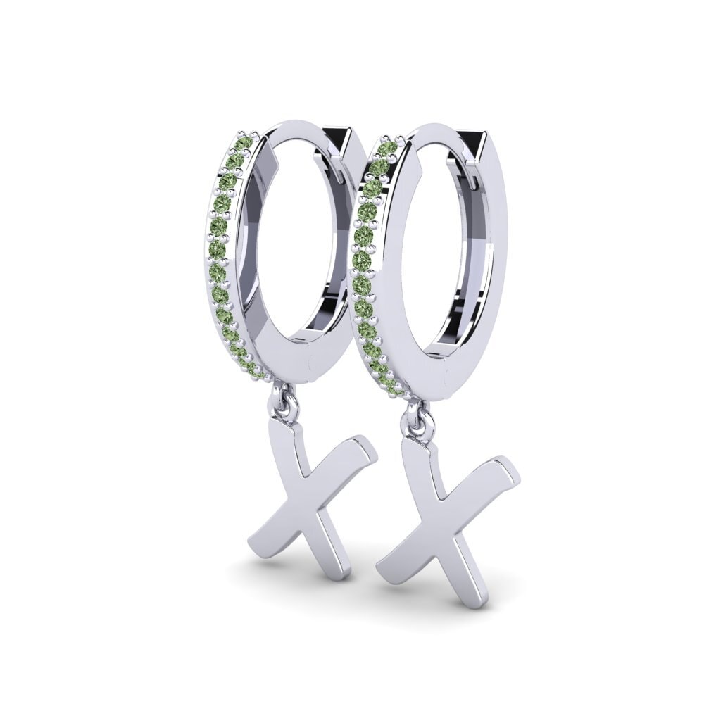 Platino 950 Diamante Verde Pendiente de mujer Mindi X