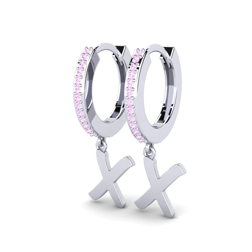 18ct White Gold Pink Sapphire Women's Earring Mindi X