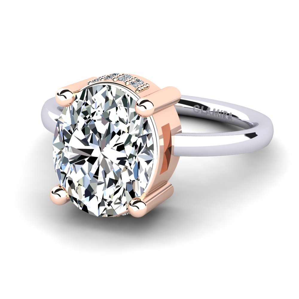 14ct White / Rose Gold Engagement Ring Minerva