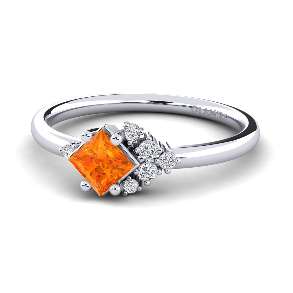 Zafiro Naranja Anillo de compromiso Minivera
