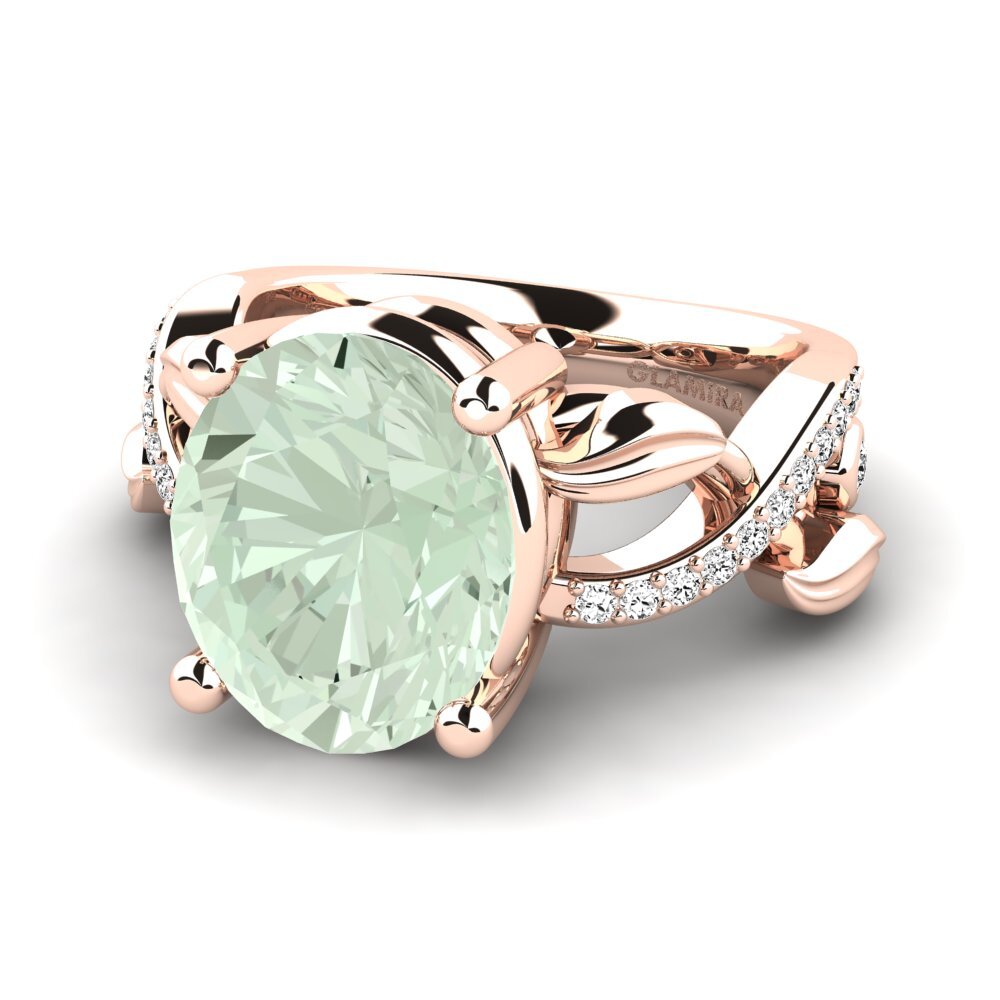 Amatista verde Anillo Minnie