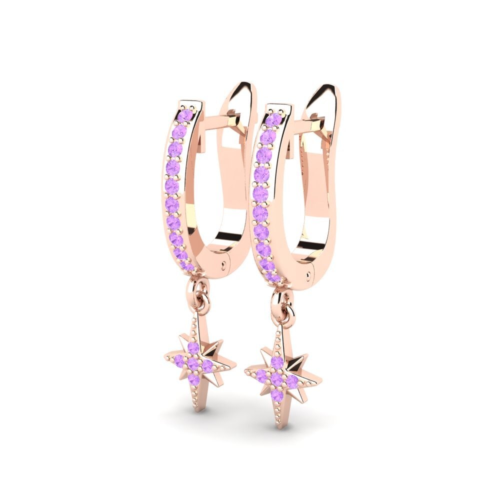 18ct Rose Gold Amethyst Women's Earring Minoris