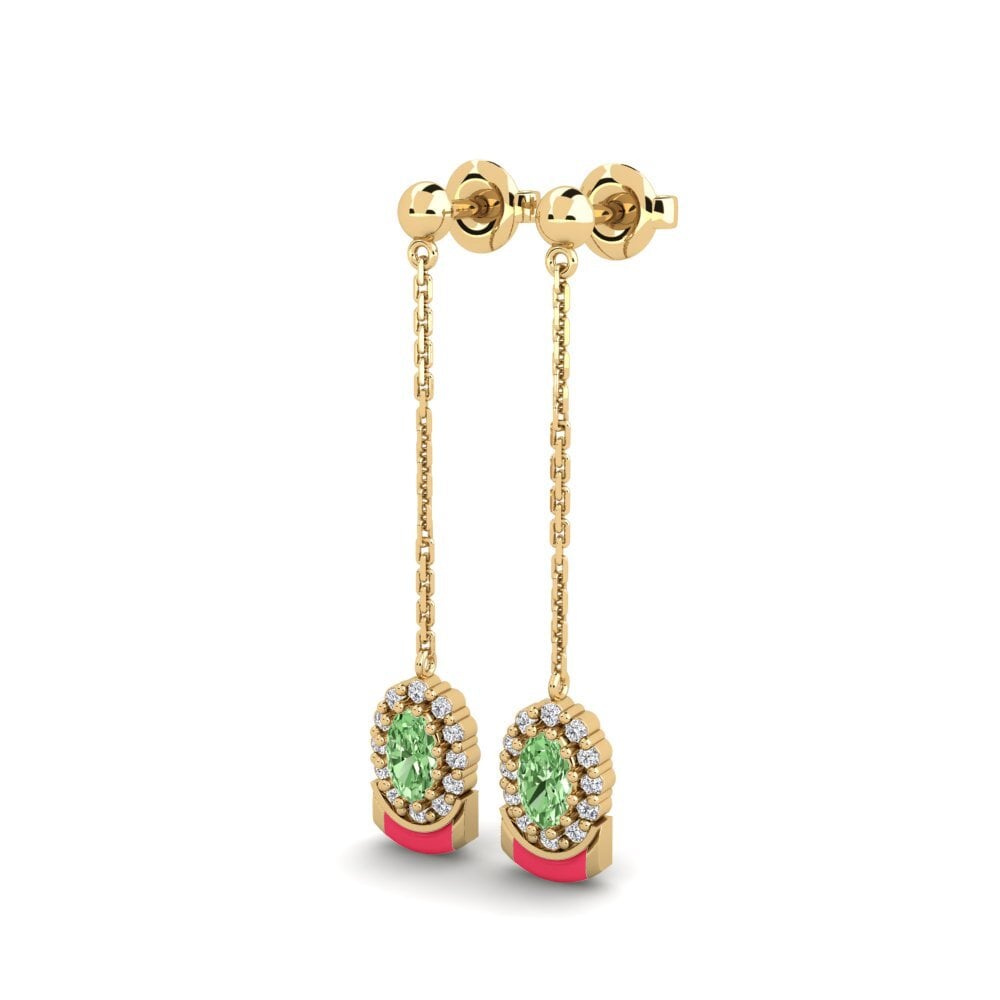 Diamante Verde Brincos Feminino Minturn