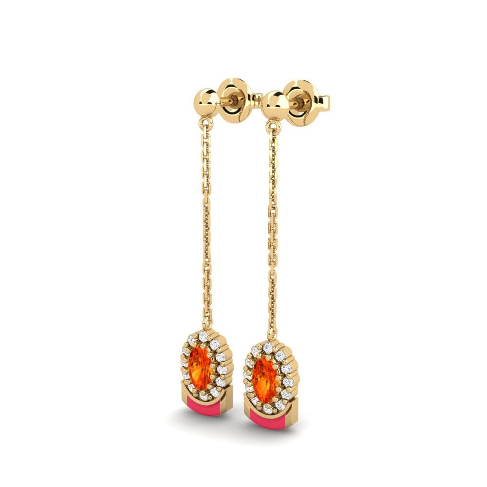 Orange Sapphire Women's Earring Minturn