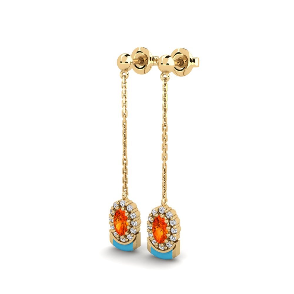 Orange Sapphire Women's Earring Minturn