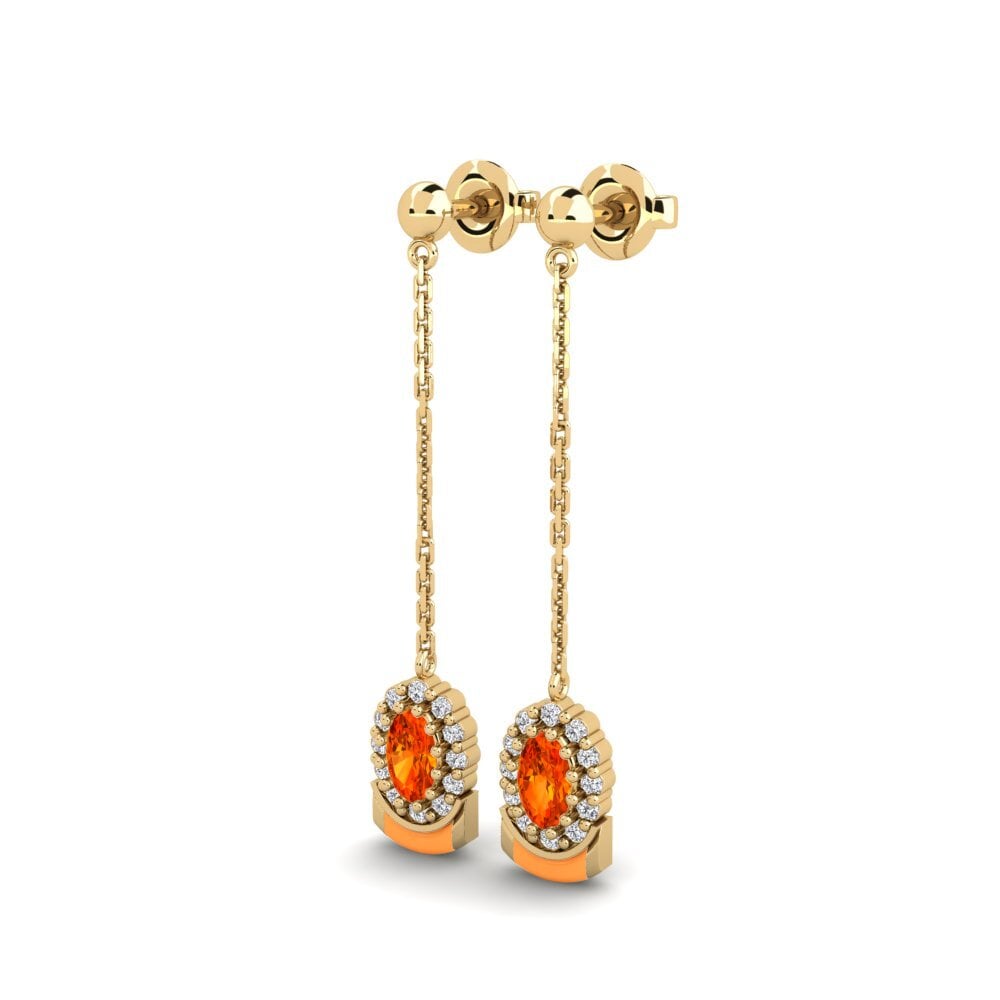 Orange Sapphire Women's Earring Minturn