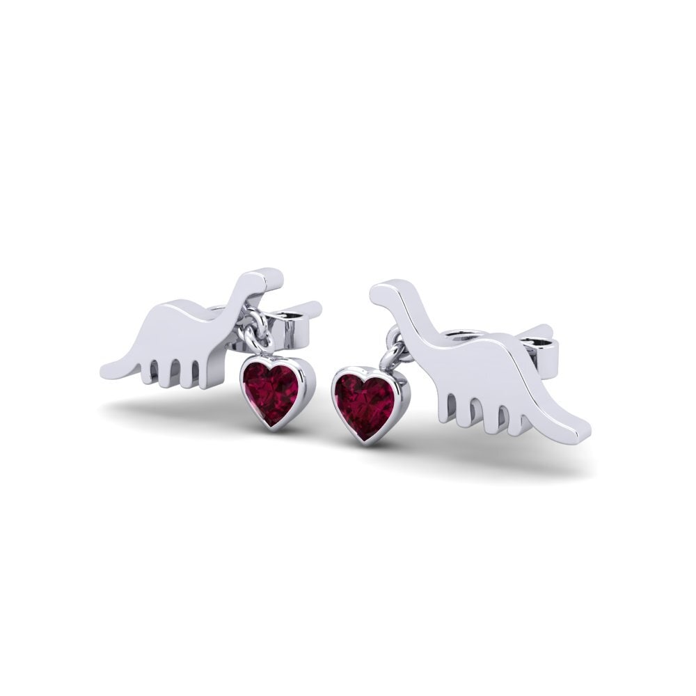 18k White Gold Rhodolite Garnet Kid's Earring Miquel