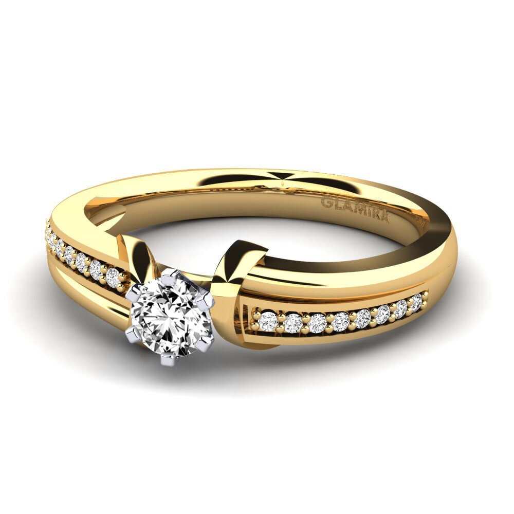 Vàng-Trắng 14K Đá Moissanite Nhẫn đính hôn Mirabella
