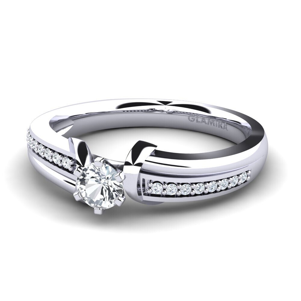950 Platinum White Zircon Engagement Ring Mirabella