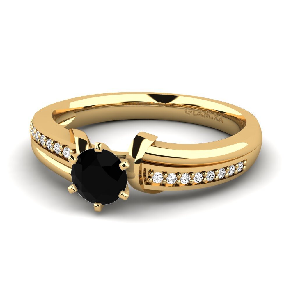 Ónix Negro Anillo de compromiso Mirabella 0.5crt