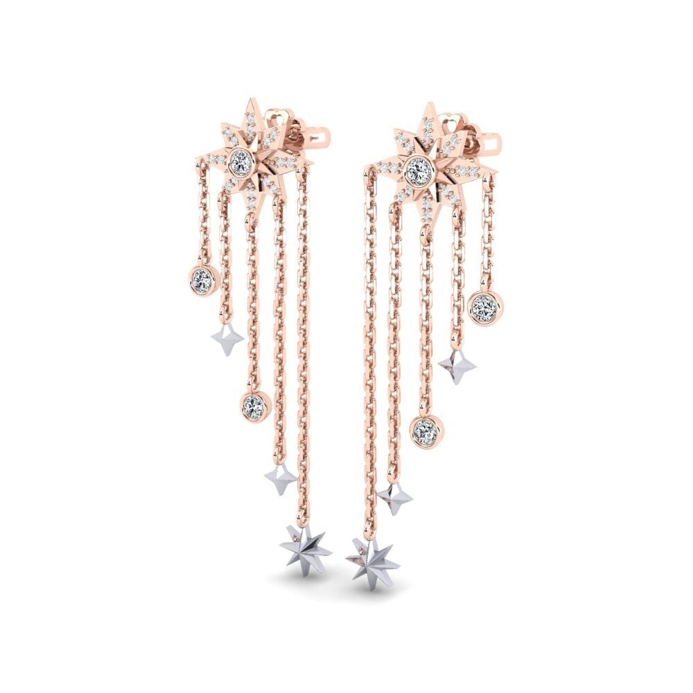 14ct Rose / White Gold Women's Earring Miraceti