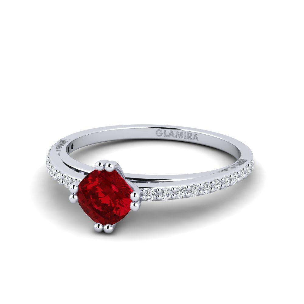 Red Zirconia Engagement Ring Miramas