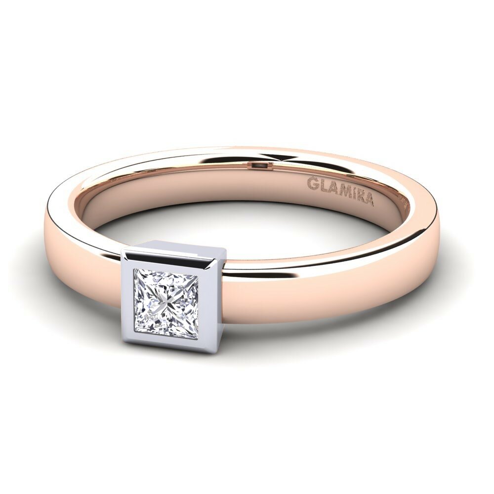 18k Rose & White Gold Engagement Ring Mireya