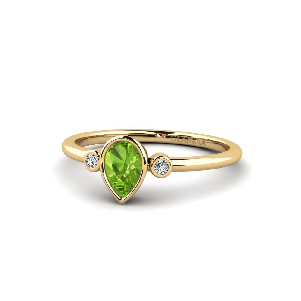 Peridot Engagement Ring Mirr