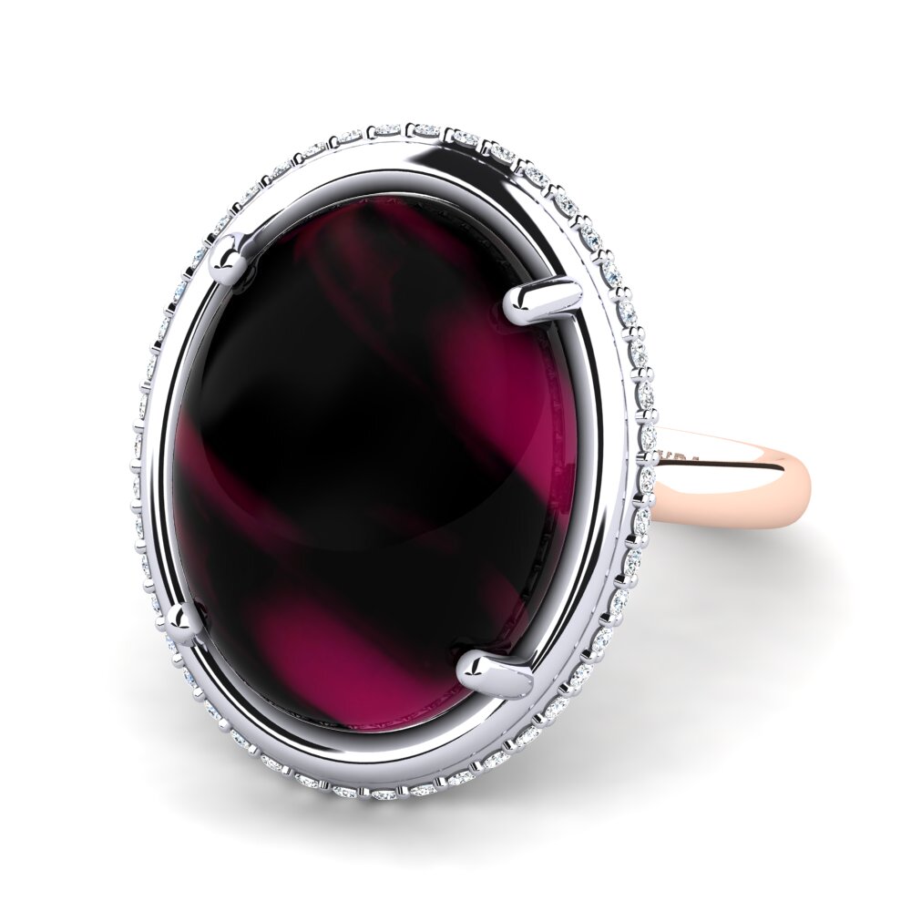 750 Ros & Putih Emas Cincin Mirshika