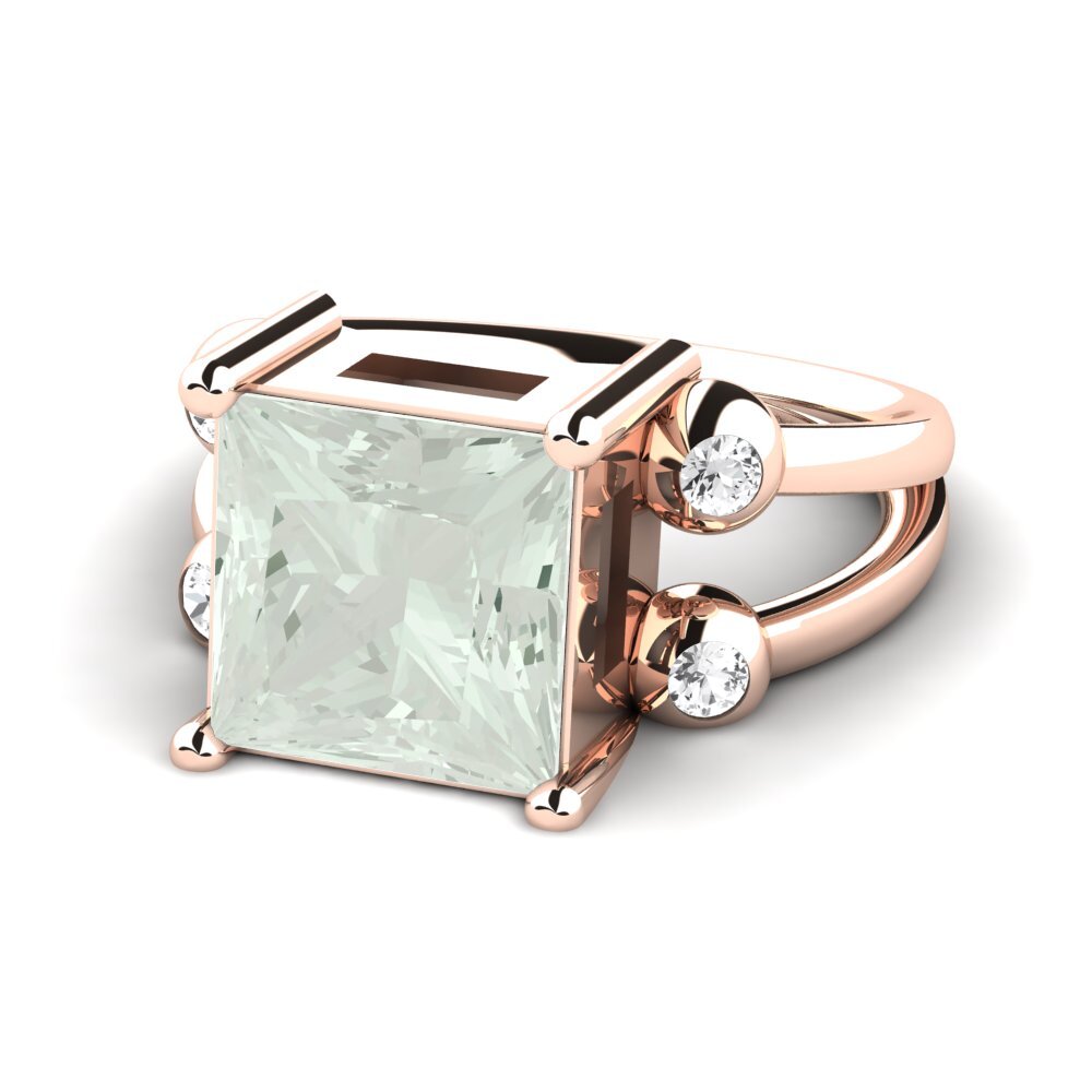 9k Rose Gold Green Amethyst Ring Miskaela
