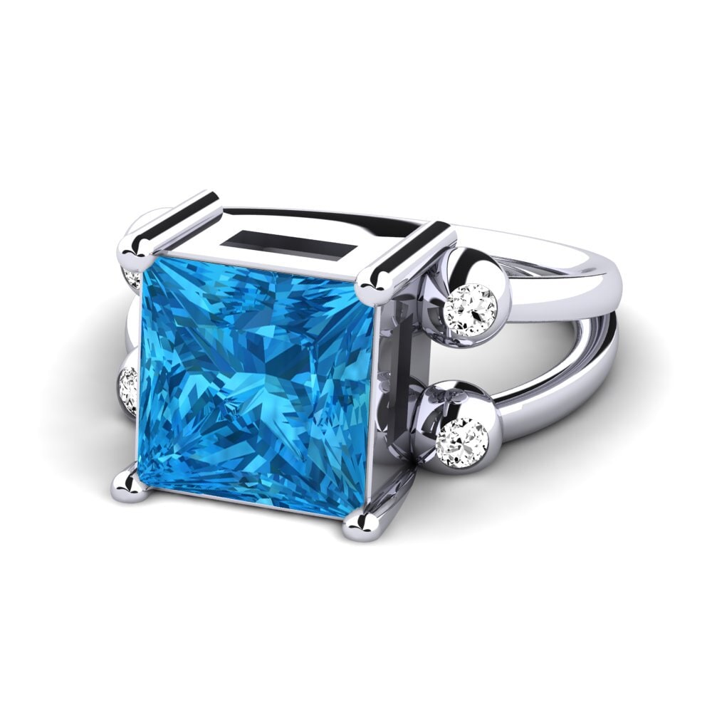 Princesa Topacio azul Anillo Miskaela