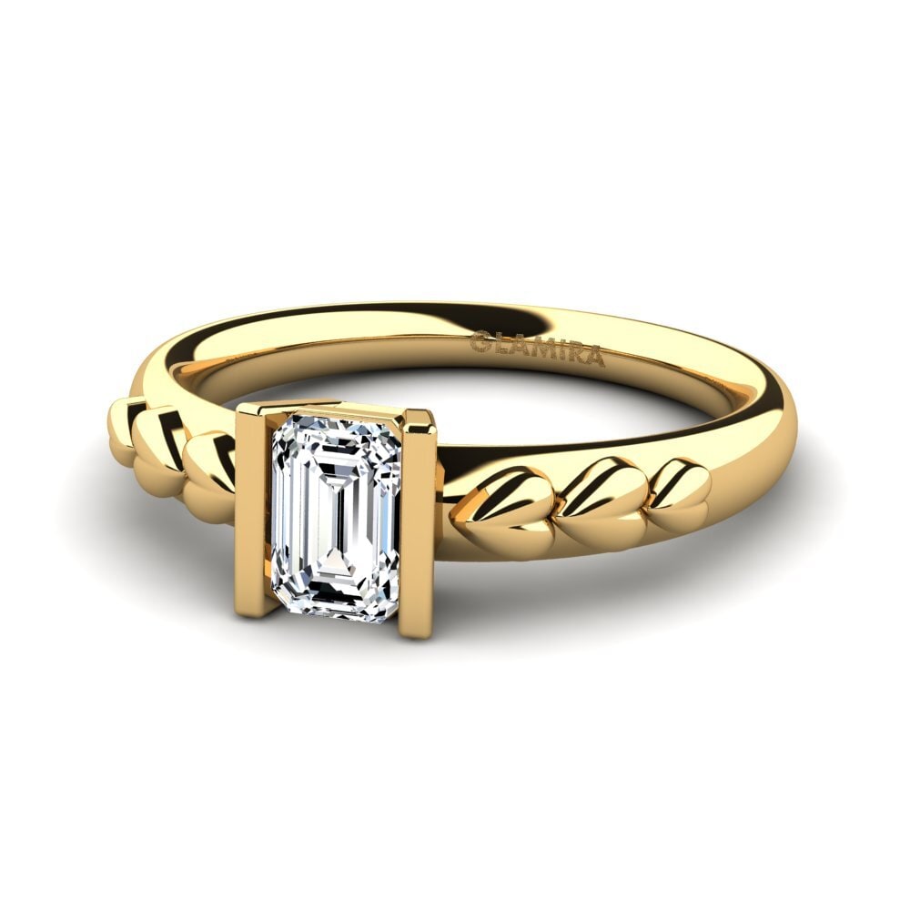 9k Oro Amarillo Anillo de compromiso Misley
