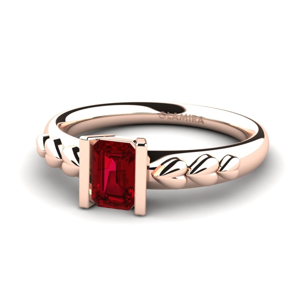 Red Zirconia Engagement Ring Misley