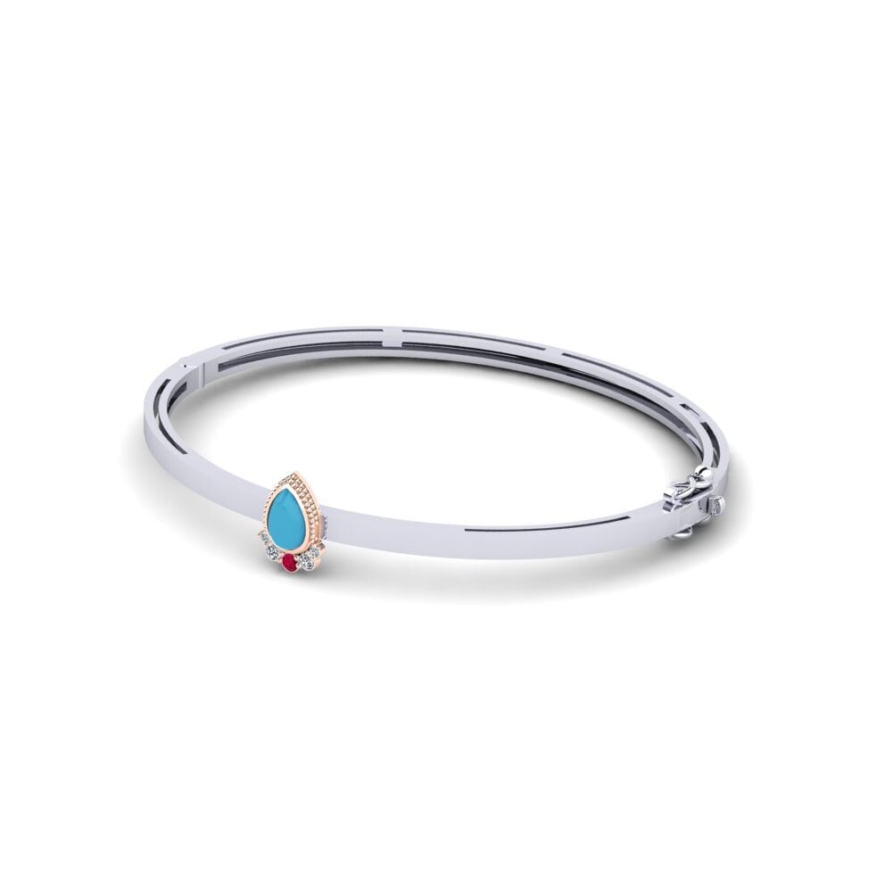 Or Blanc & Rose 750 Bracelet jonc femme Mistoa