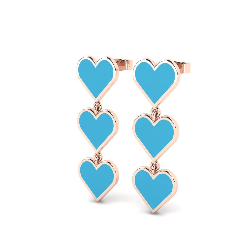 18k Oro Rosa Pendientes Mistra