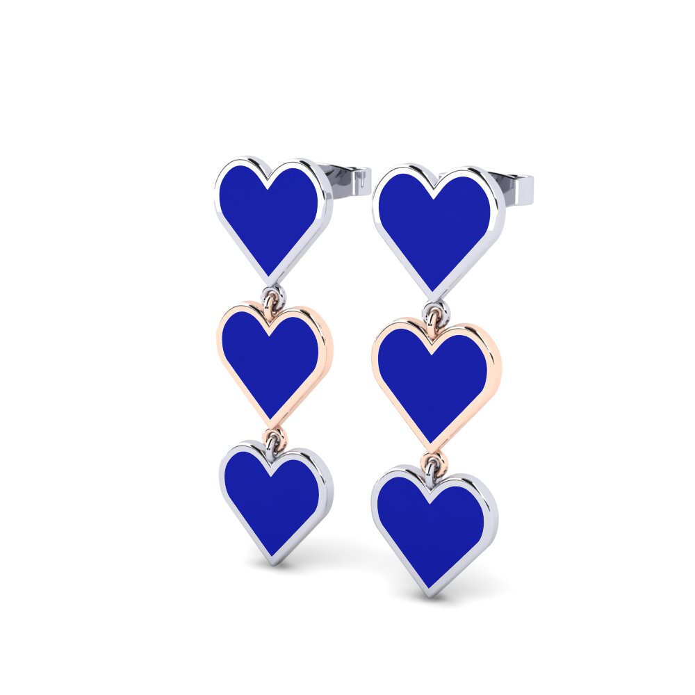 9k Oro Blanco / Rosa Pendientes Mistra