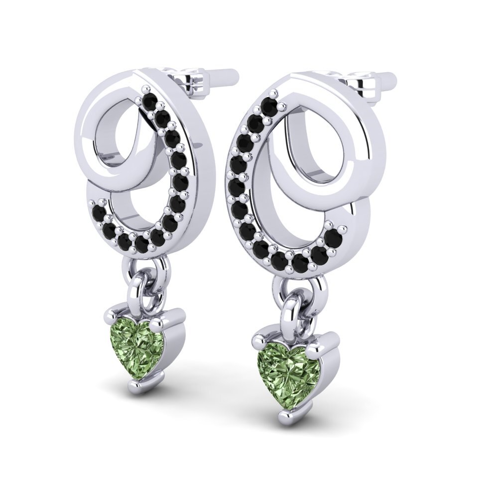 Heart Green Diamond Women's Earring Mitika