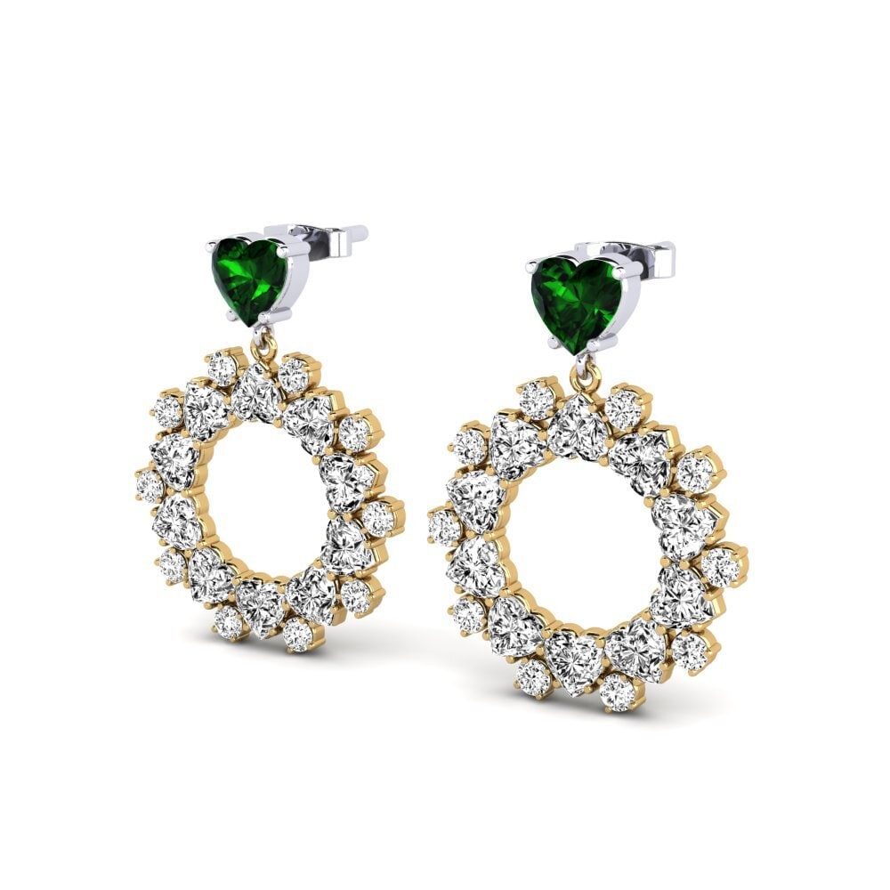 Corazón Turmalina verde Pendiente de mujer Mitra