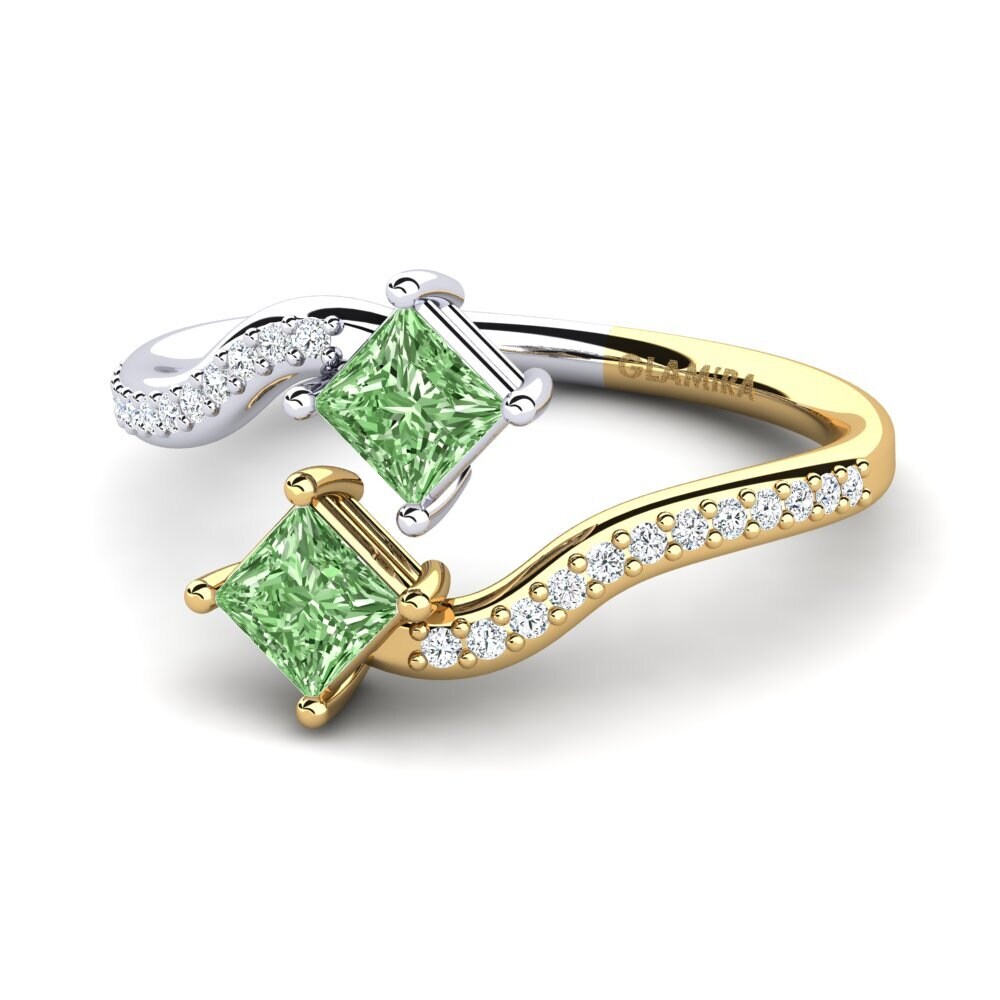 Grüner Diamant Verlobungsring Mitzel