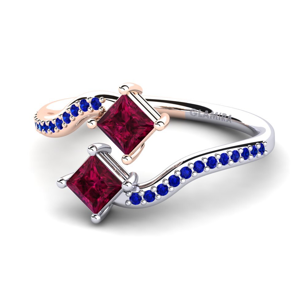 Rhodolite Garnet Engagement Ring Mitzel
