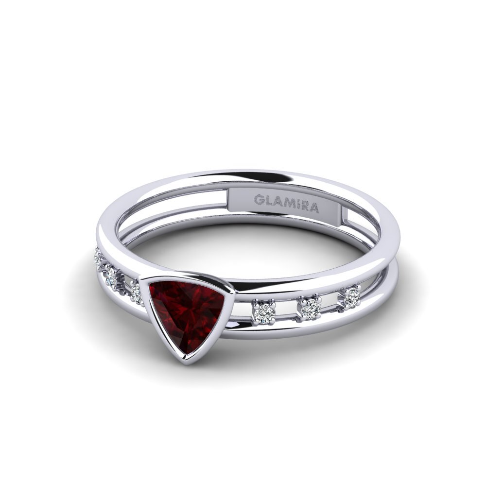 Trillion Garnet Engagement Ring Mitzies