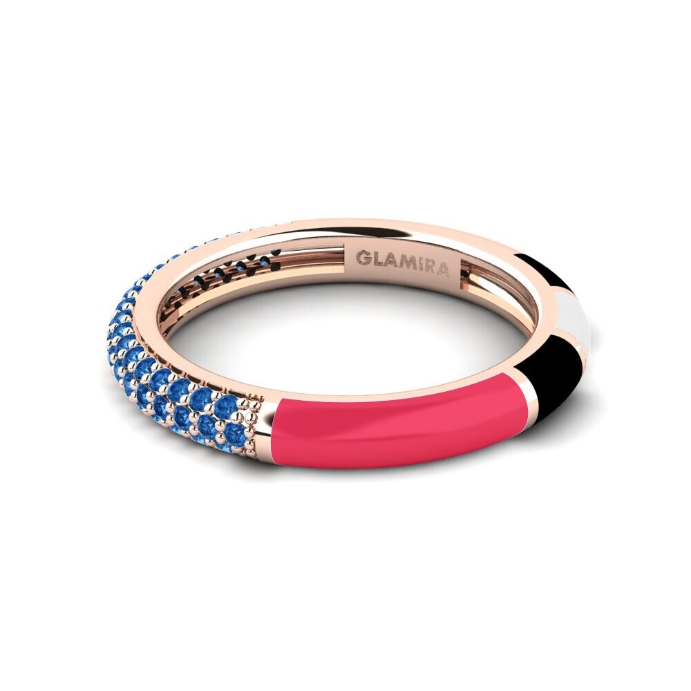 Dunkelblauer Zirkonia Ring Mixte