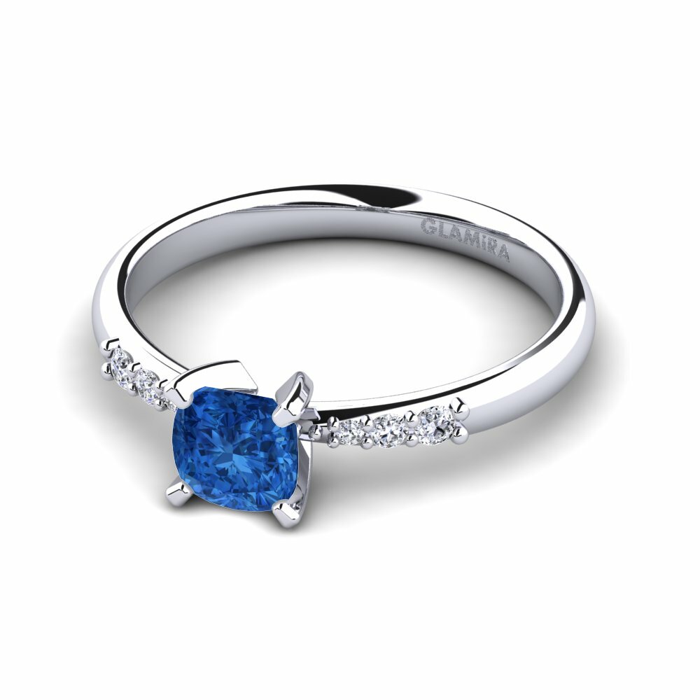 Dark Blue Zirconia Engagement Ring Miyesha