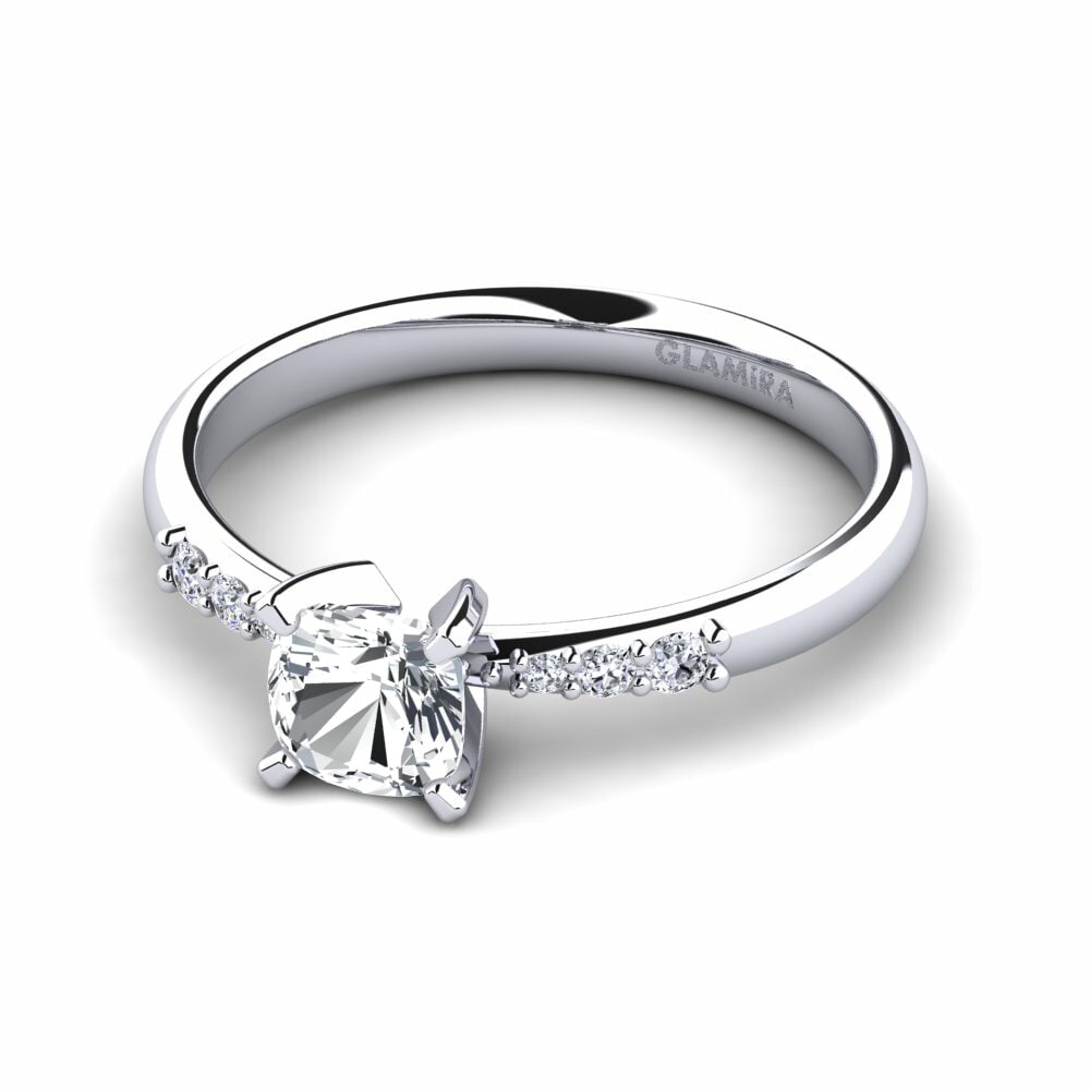 Circón Blanco Anillo de compromiso Miyesha