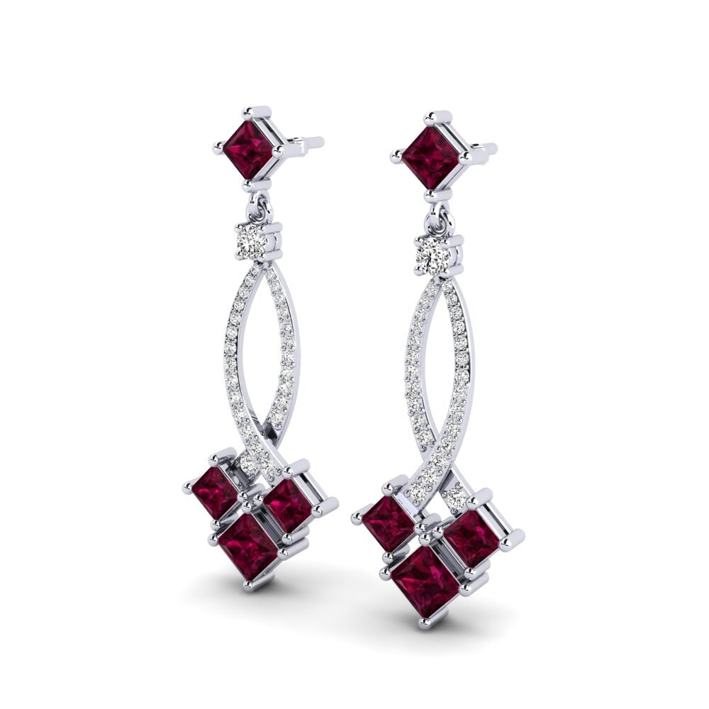 Đá Rhodolite Bông tai nữ Miyoko
