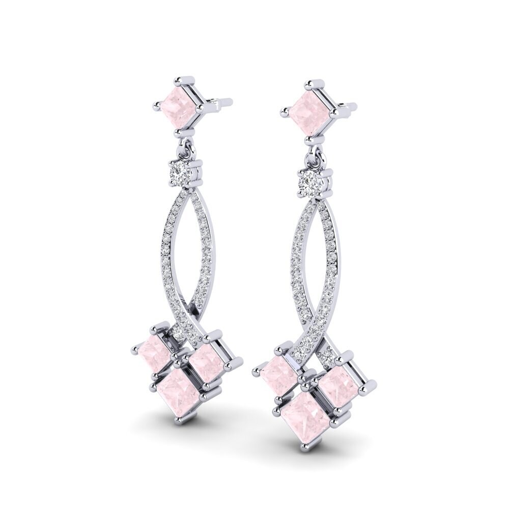 Quartz Rose Boucle d'oreille femme Miyoko